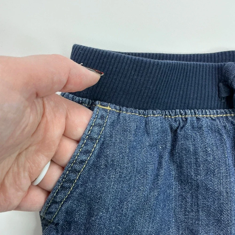 The Children's Place Blue Denim Shorts Kids Size 6 Heart Pockets Elastic Waist